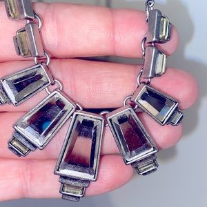 Silver large gem necklace